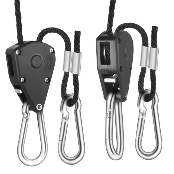 1/8 Inch 8-Feet Long Heavy Duty Adjustable Rope Clip Hanger with Reinforced Metal Internal Gears, iPower