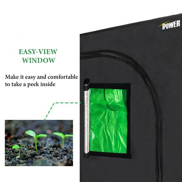 iPower 80"x80"x80" Hydroponic Water-Resistant Grow Tent with Removable Floor Tray for Indoor Seedling Plant Growing