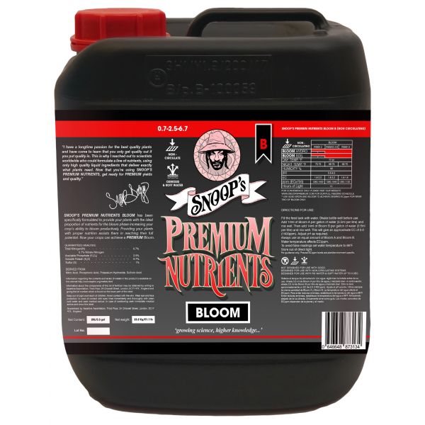 Snoop's Premium Nutrients Bloom B Non-Circulating 20 Liter (Soil and Hydro Run To Waste)