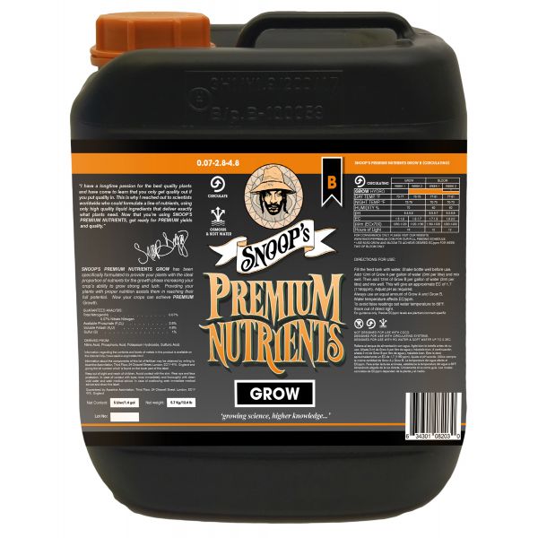 Snoop's Premium Nutrients Grow B Circulating 5 Liter (Hydro Recirculating)