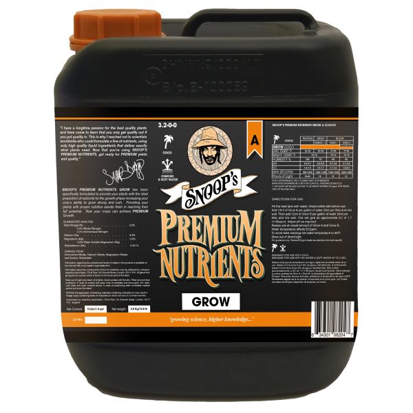 Snoop's Premium Nutrients Grow A Coco 5 Liter