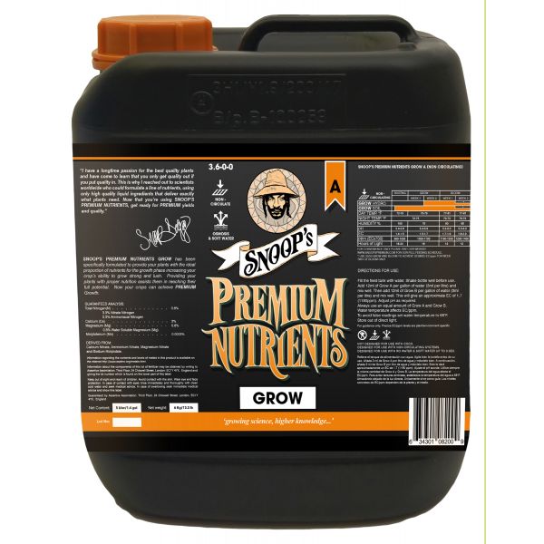 Snoop's Premium Nutrients Grow A Non-Circulating 5 Liter (Soil and Hydro Run To Waste)