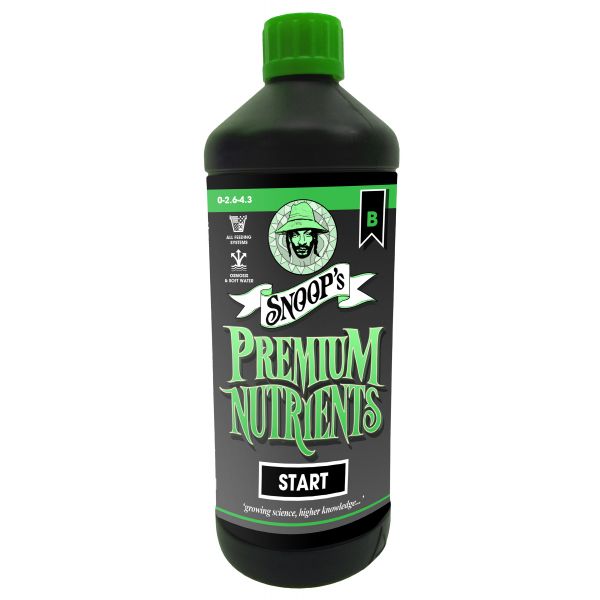 Snoop's Premium Nutrients Start B 1 Liter (Soil, Hydro Run To Waste and Hydro Recirculating)