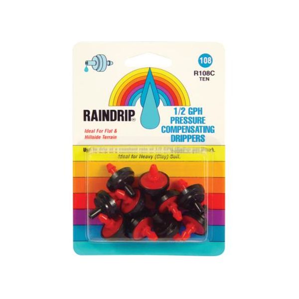 Raindrip 1-2 GPH Dripper Blister Card, Pack of 10