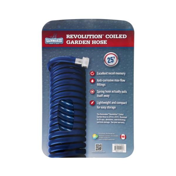 Rainmaker Revolution Coiled Garden Hose 3-8 in x 25 ft