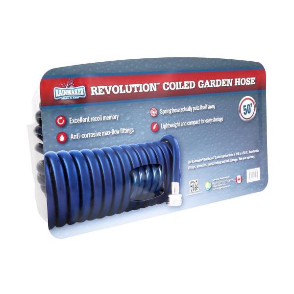 Rainmaker Revolution Coiled Garden Hose 3-8 in x 50 ft