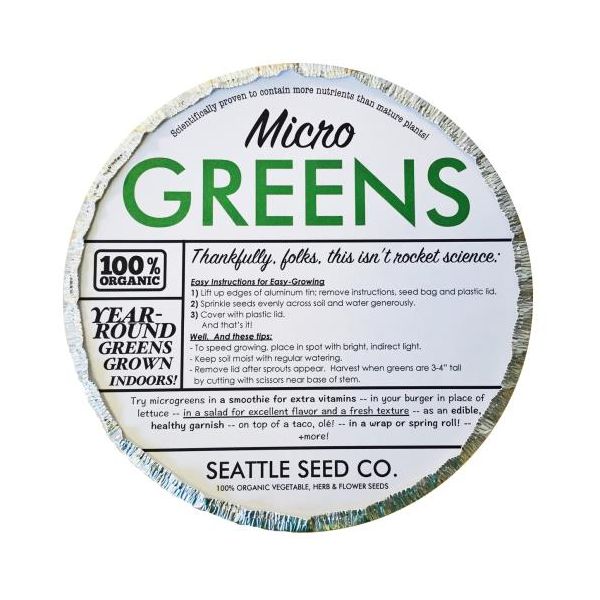 Organic Microgreens Starter Kit  (Round Tin)