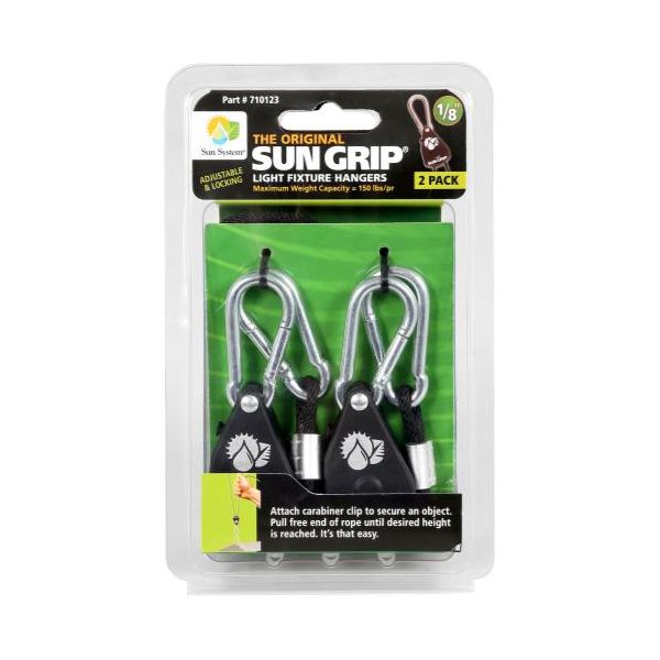 Sun Grip Original Light Hanger 1-8 in - Black - 1-Pair