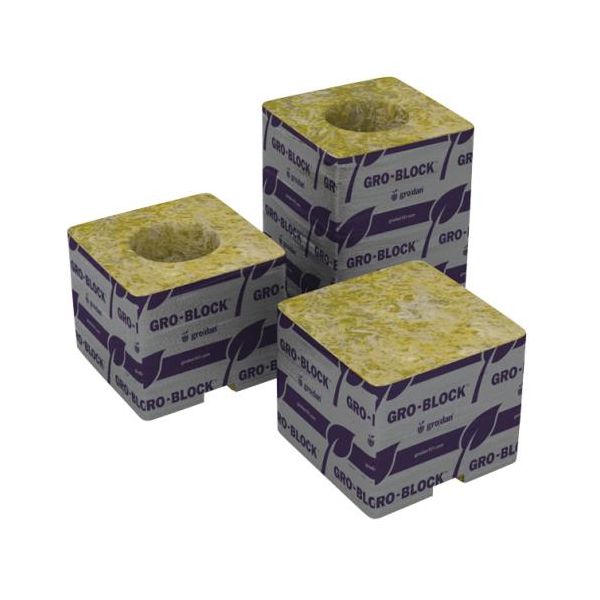 Grodan Delta 4 - 3 in Block (3 in x 3 in x 2.5 in) with hole, case of 384