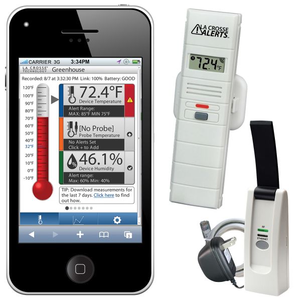 La Crosse Alerts Remote Temperature and Humidity Monitoring System