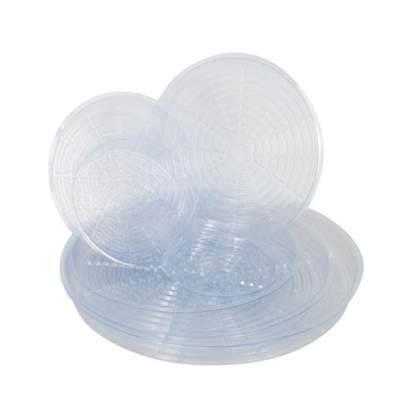 Gro Pro Premium Clear Plastic Saucer 6 in, Pack of 50 Pieces