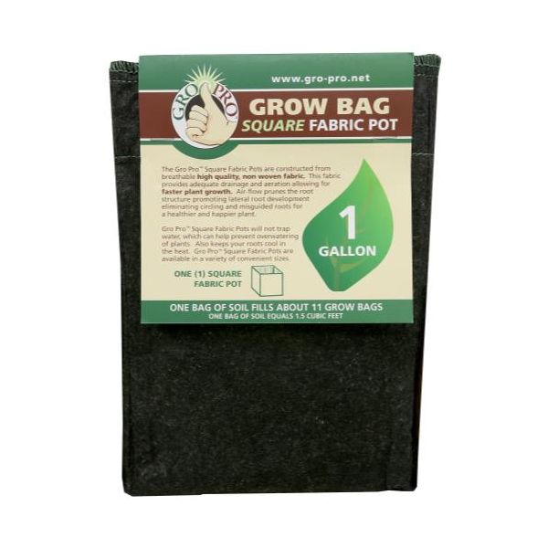 Gro Pro Square Fabric Pot 1 Gallon