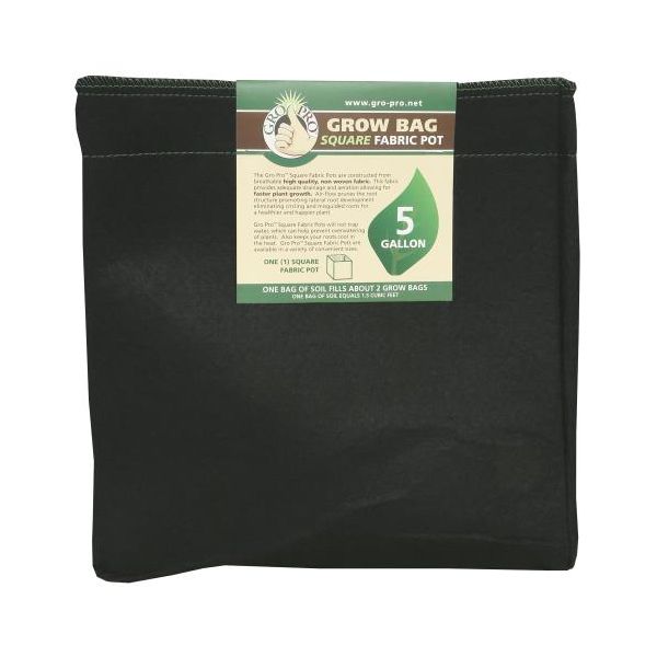 Gro Pro Square Fabric Pot 5 Gallon