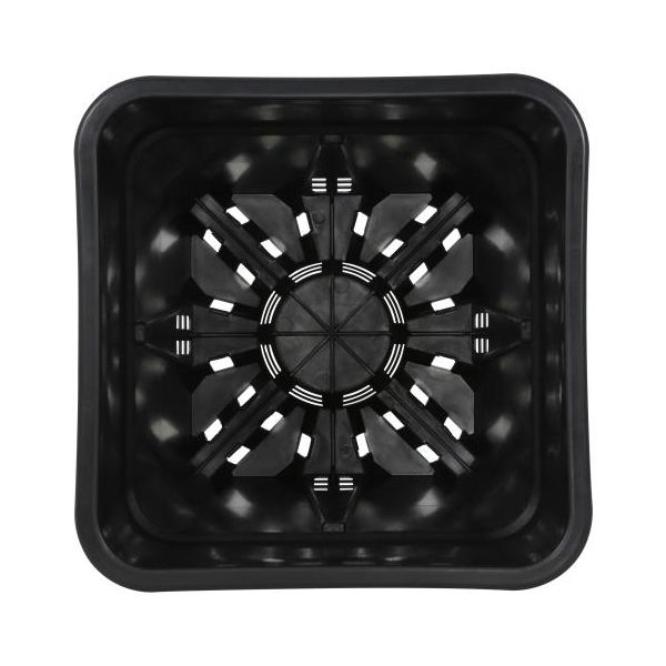 Gro Pro Anti-Spiraling Black Plastic Square Pot 7 x 7 x 9 in (3000-Plt)