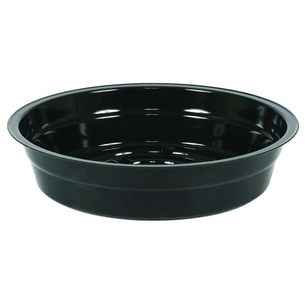 Gro Pro Premium Heavy Duty Vinyl Black Saucer 6 in