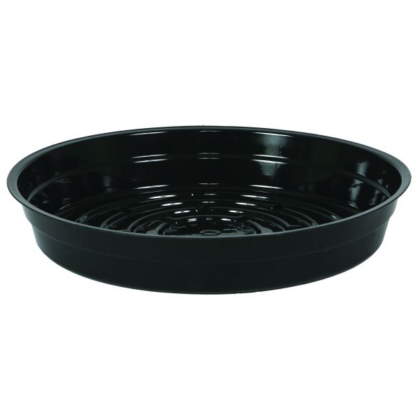 Gro Pro Premium Heavy Duty Vinyl Black Saucer 8 in