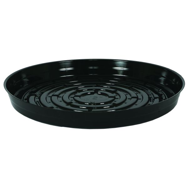 Gro Pro Premium Heavy Duty Vinyl Black Saucer 12 in