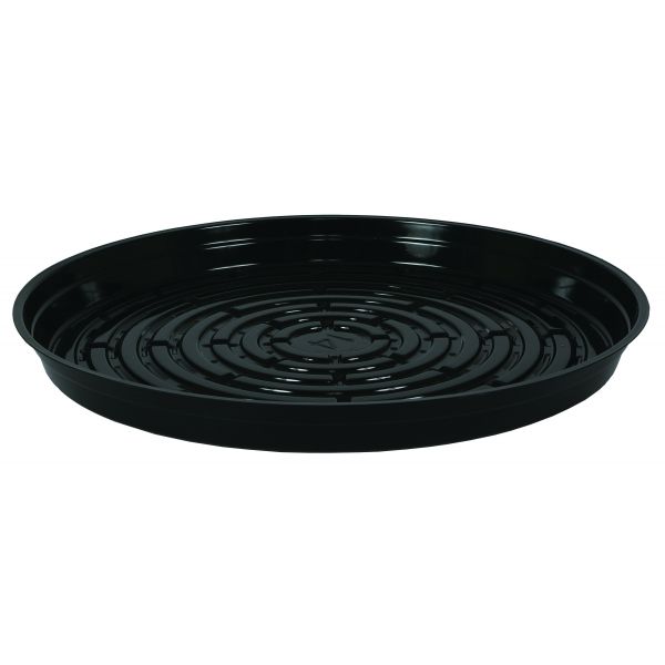 Gro Pro Premium Heavy Duty Vinyl Black Saucer 14 in