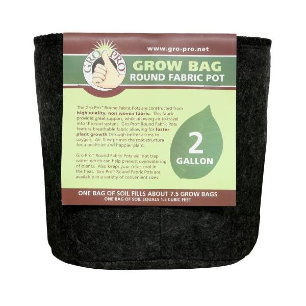 Gro Pro Round Fabric Pot 2 Gallon