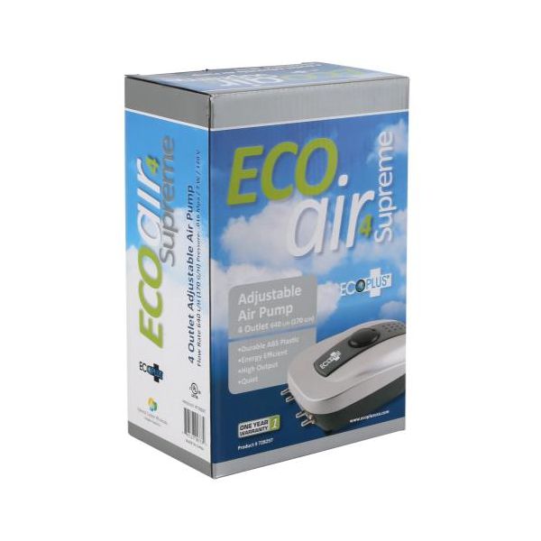 EcoPlus Supreme Air Pump 4 Outlet 640 L-H - 8 Watt 143 GPH