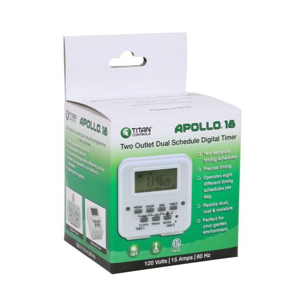 Titan Controls Apollo 18 Two Outlet Dual Schedule Digital Timer