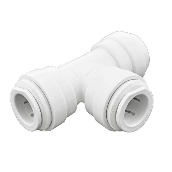 Ideal H2O JG Quick Connect Fitting - Tee  - 1-4 in - White (10-Bag)