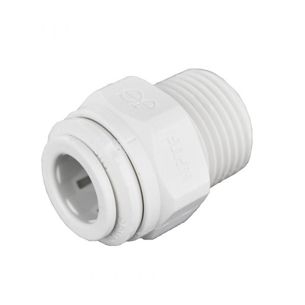 Ideal H2O JG Quick Connect Fitting - 3-8 in to 3-8 in NPTF - White (10-Bag)