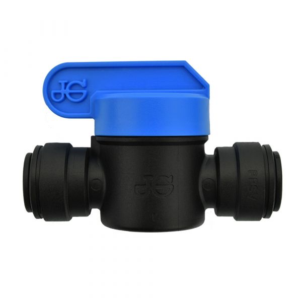 Ideal H2O JG Quick Connect Fitting - Inline Shut Off Valve - 3-8 in - Black (10-Bag)