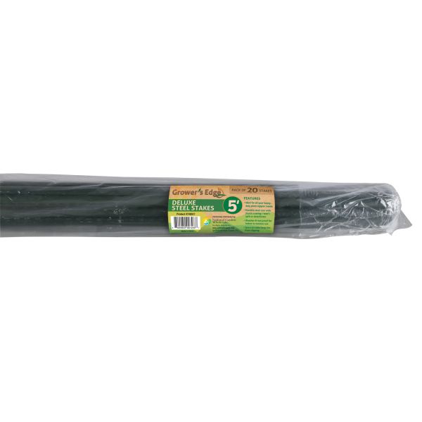 Grower's Edge Deluxe Steel Stake 7-16 in Diameter 5 ft, Pack of 20 Pieces