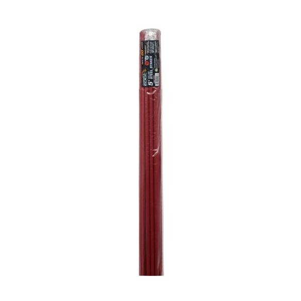 Grower's Edge Deluxe Steel Stakes 7-16 in Diameter 5 ft - Red