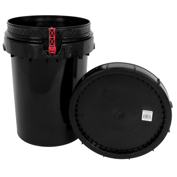 Harvest Keeper Spin Lock 12 Gal Black Bucket w- Lid