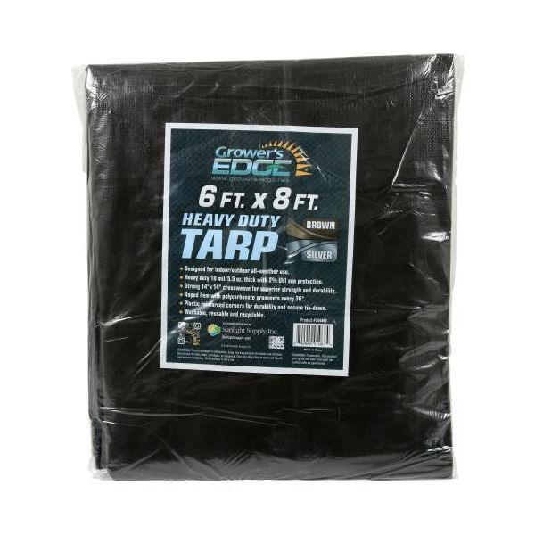 Grower's Edge Heavy Duty Brown - Silver Tarp 6 ft x 8 ft