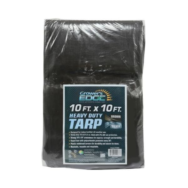 Grower's Edge Heavy Duty Brown - Silver Tarp 10 ft x 10 ft