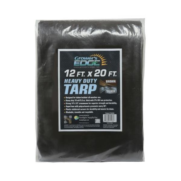 Grower's Edge Heavy Duty Brown - Silver Tarp 12 ft x 20 ft