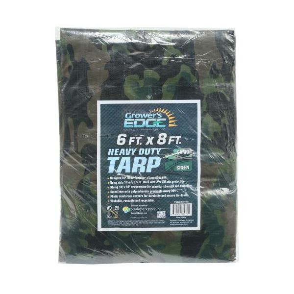 Grower's Edge Heavy Duty Camo - Green Tarp 6 ft x 8 ft