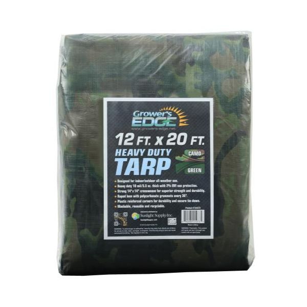 Grower's Edge Heavy Duty Camo - Green Tarp 12 ft x 20 ft