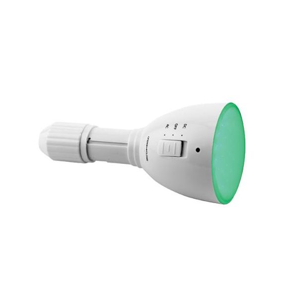 AgroLED 4 Watt Green Flashlight-Lamp AC-DC Rechargeable