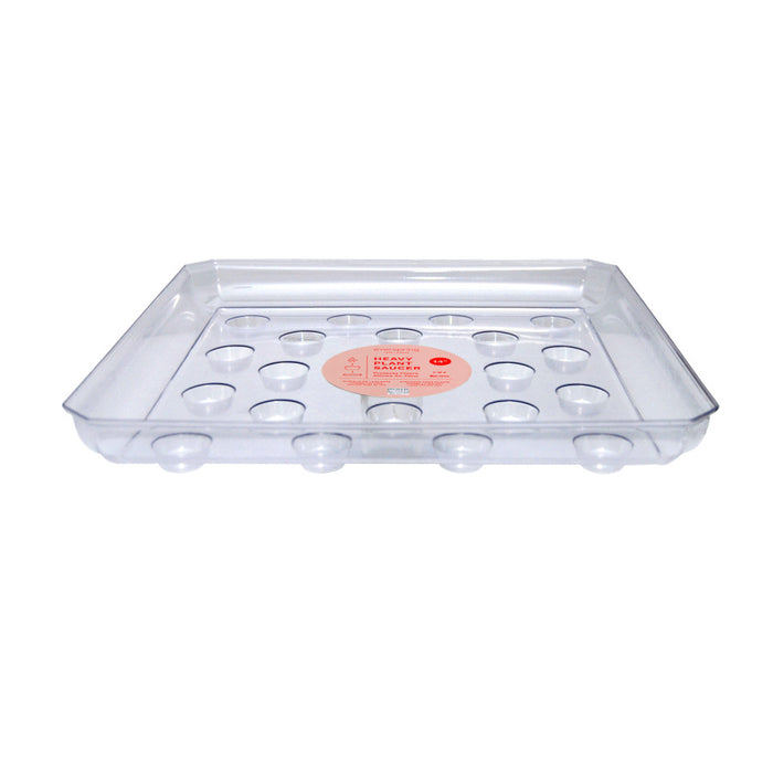 Curtis Wagner Plastics Square Carpet Saver Heavy Footed Saucer-Clear, 14 in