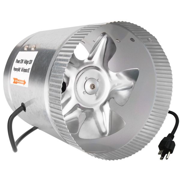 iPower 6 Inch 240 CFM Booster Fan Inline Duct Vent Extractor for HVAC Exhaust and Intake 5.5' Grounded Power Cord