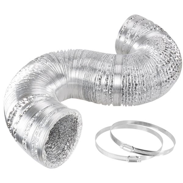 iPower 8 Inch 25 Feet Air Ducting Dryer Vent Hose for HVAC Ventilation, 2 Clamps included