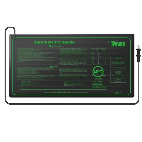 iPower 10" x 20.5" Small Warm Hydroponic Seedling Heat Mat and 68-108å¡F Digital Thermostat Control Combo Set for Seed Germination