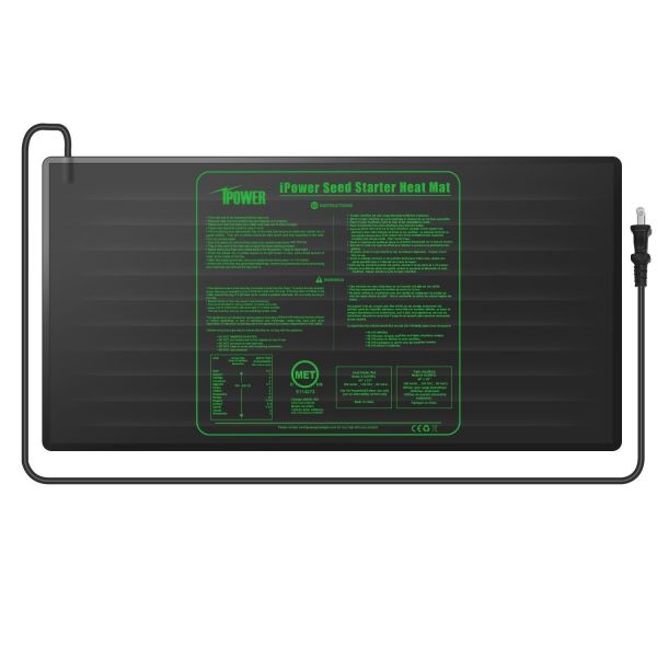 iPower 48" x 20" Large Warm Hydroponic Seedling Heat Mat and 68-108å¡F Digital Thermostat Control Combo Set for Seed Germination