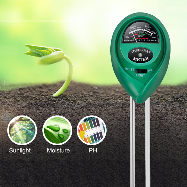 Soil pH Meter, 3-in-1 Soil Test Kit for Moisture & Light & pH, iPower