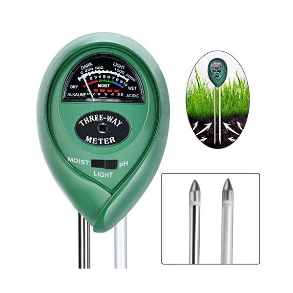 Soil pH Meter, 3-in-1 Soil Test Kit for Moisture & Light & pH, iPower