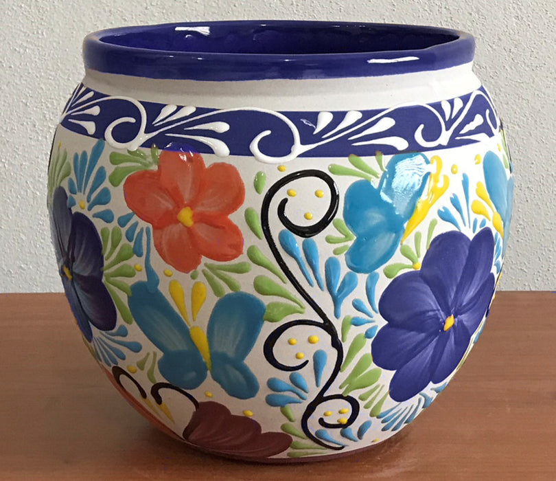 Talavera Bella Ovalo Pot-Blue, LG