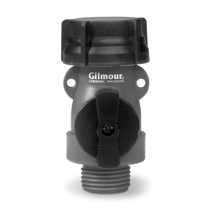 Gilmour Light Duty Full-Flow Shut-Off Valve Single Poly-Grey, 6In X 1.6In X 2 in