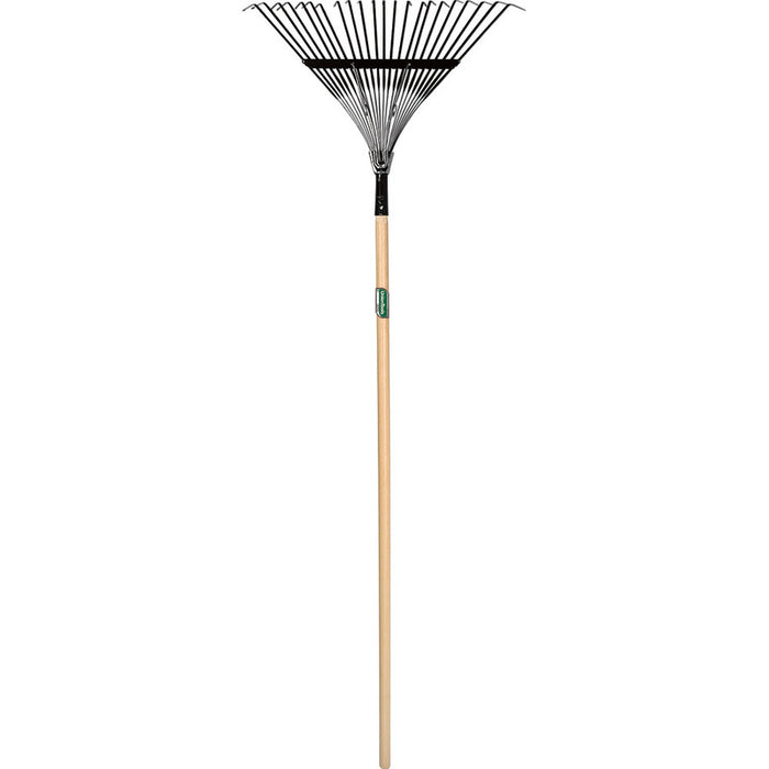 Union Tools Leaf Lawn Rake 22-Tine Steel with 48in Wood Handle