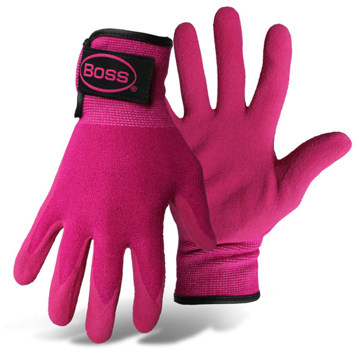 Boss Guardian Angel® Sandy Nitrile Palm Glove-Green/Fuchsia, SM