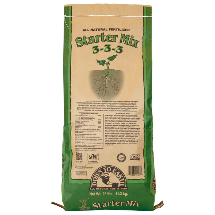 Down To Earth Starter Mix All Natural Fertilizer Organic 3-3-3-25 lb