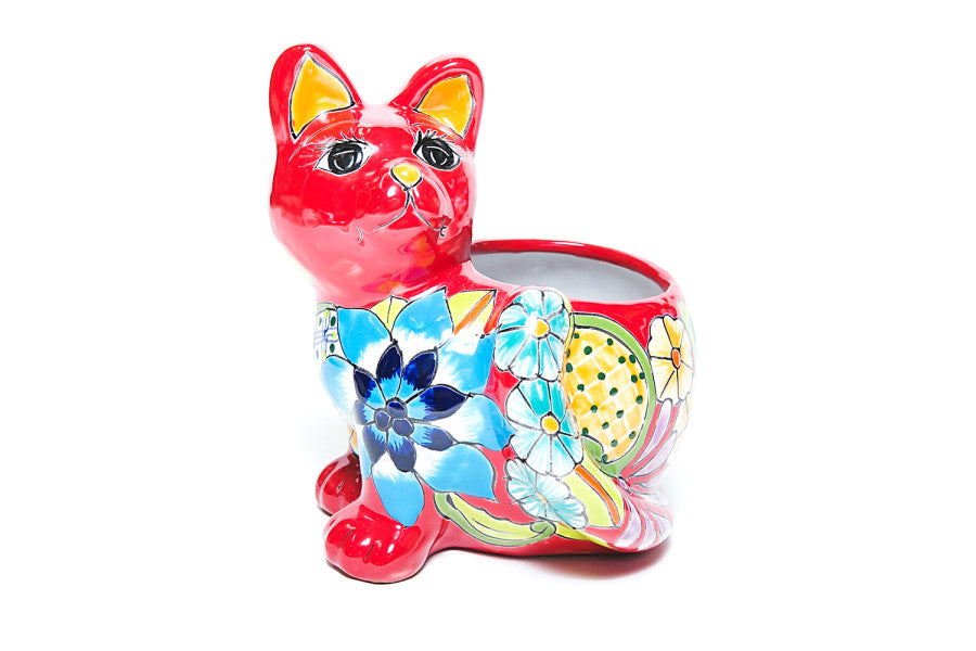 Talavera Cat Planter-Multi